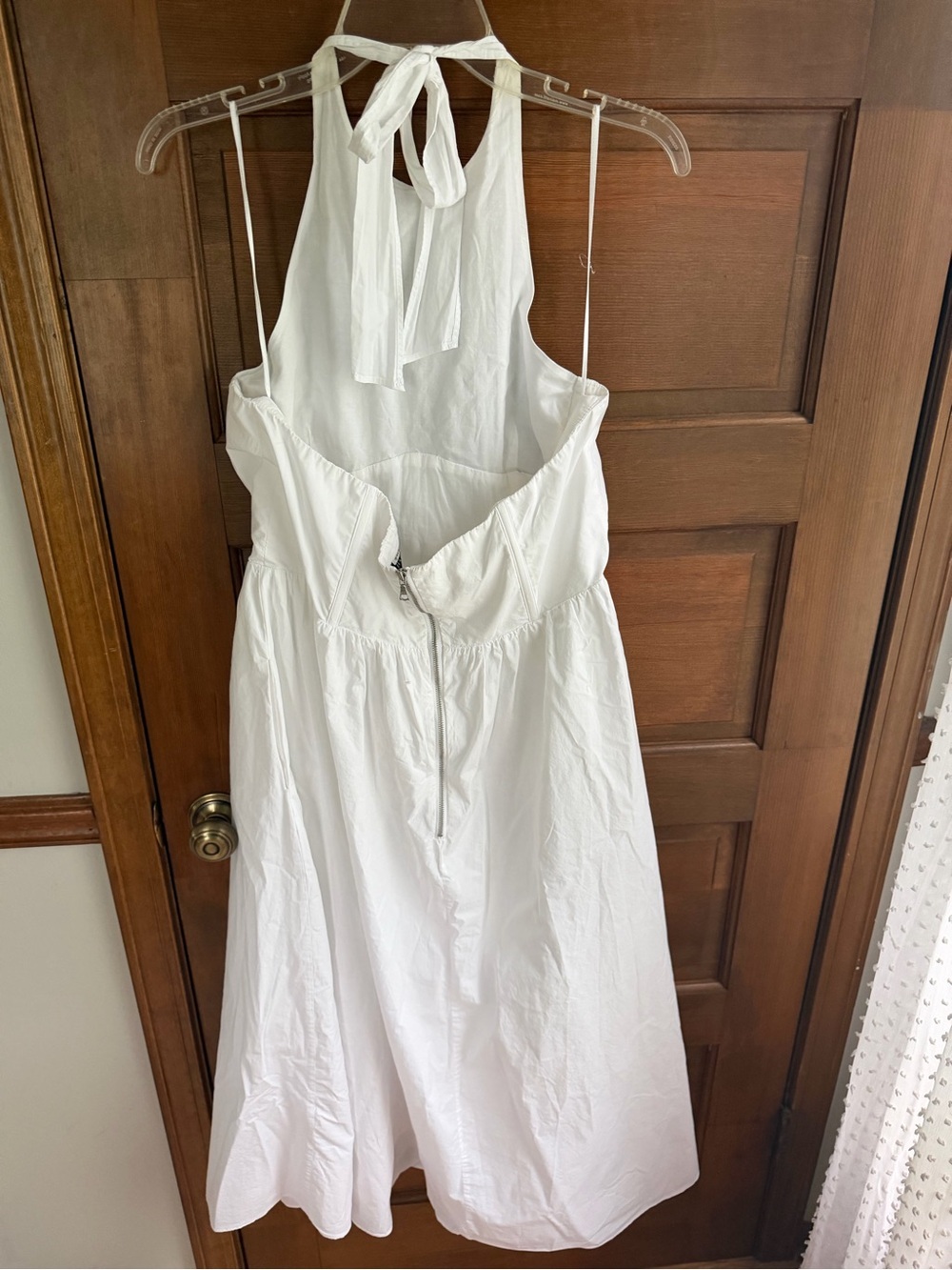 BARDOT WHITE HALTER MIDI DRESS - Picture 5 of 7